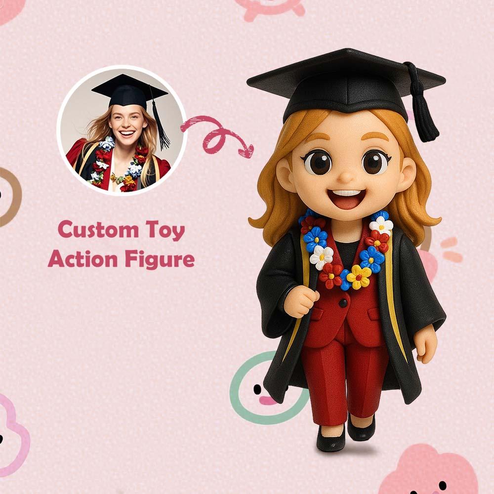Personalized Graduation Gift Toy Figure to Her Custom Action Figure Custom 3D Action Figure From Your Photo Gift for Friend