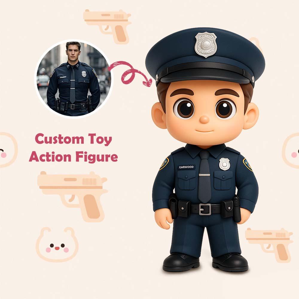 Personalized 3D Action Figure Turn Your Photo into a Unique Gift for Policeman/Policewoman