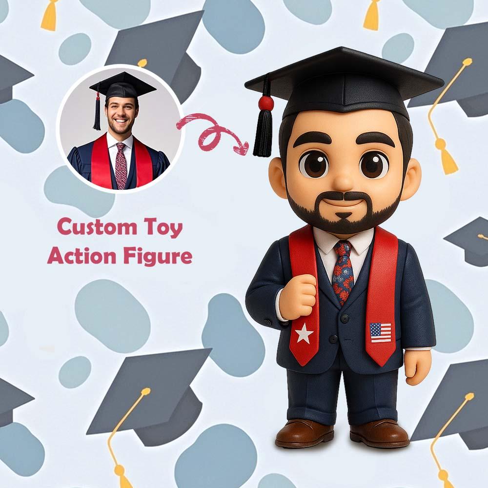 Custom Graduation Gift 3D Action Figure From Your Photo Personalized Toy Figure to Her Custom Action Figure