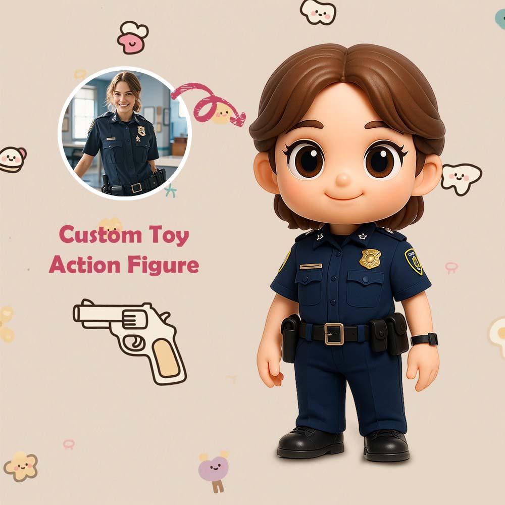 Custom 3D Action Figure From Your Photo Personalized Toy Figure to Policeman Custom Action Figure Gifts For Policeman