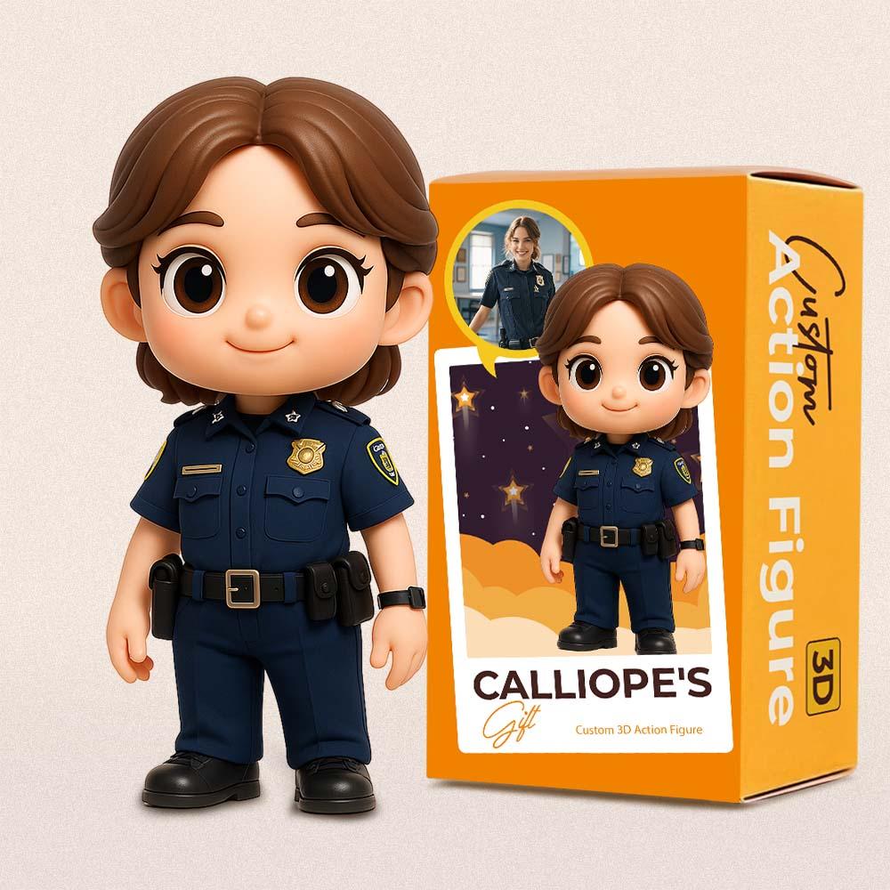 Personalized 3D Action Figure Turn Your Photo into a Unique Gift for Policeman/Policewoman