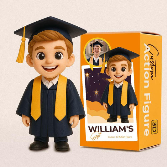 Custom Graduation Gift 3D Action Figure From Your Photo Personalized Toy Figure to Her Custom Action Figure