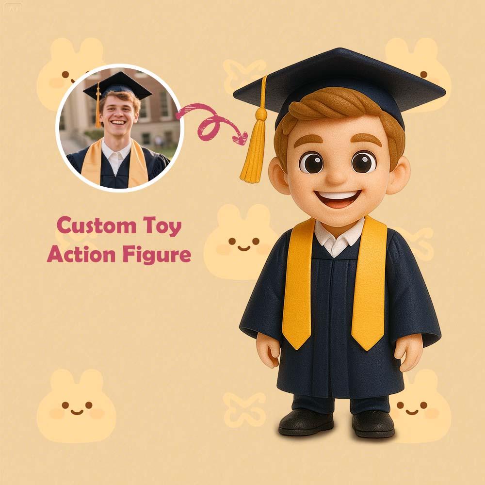 Custom Graduation Gift 3D Action Figure From Your Photo Personalized Toy Figure to Her Custom Action Figure