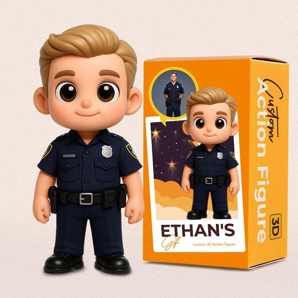 Personalized 3D Action Figure Turn Your Photo into a Unique Gift for Policeman/Policewoman