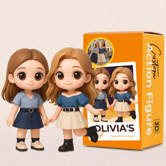 Custom 3D Action Figure From Your Photo Personalized Toy Figure to Her Custom Action Figure Gift For Sister