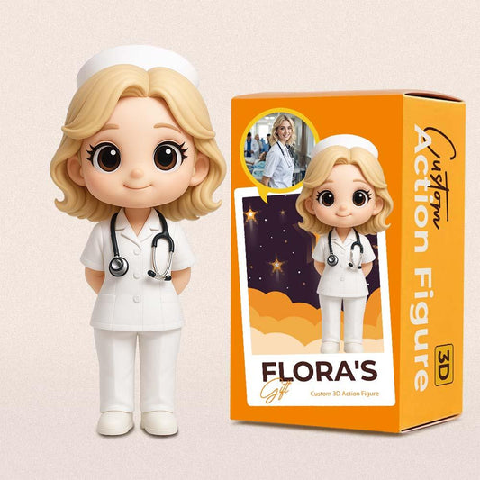 Custom 3D Action Figure From Your Photo Personalized Toy Figure to Nurses Custom Action Figure Gifts For Nurses