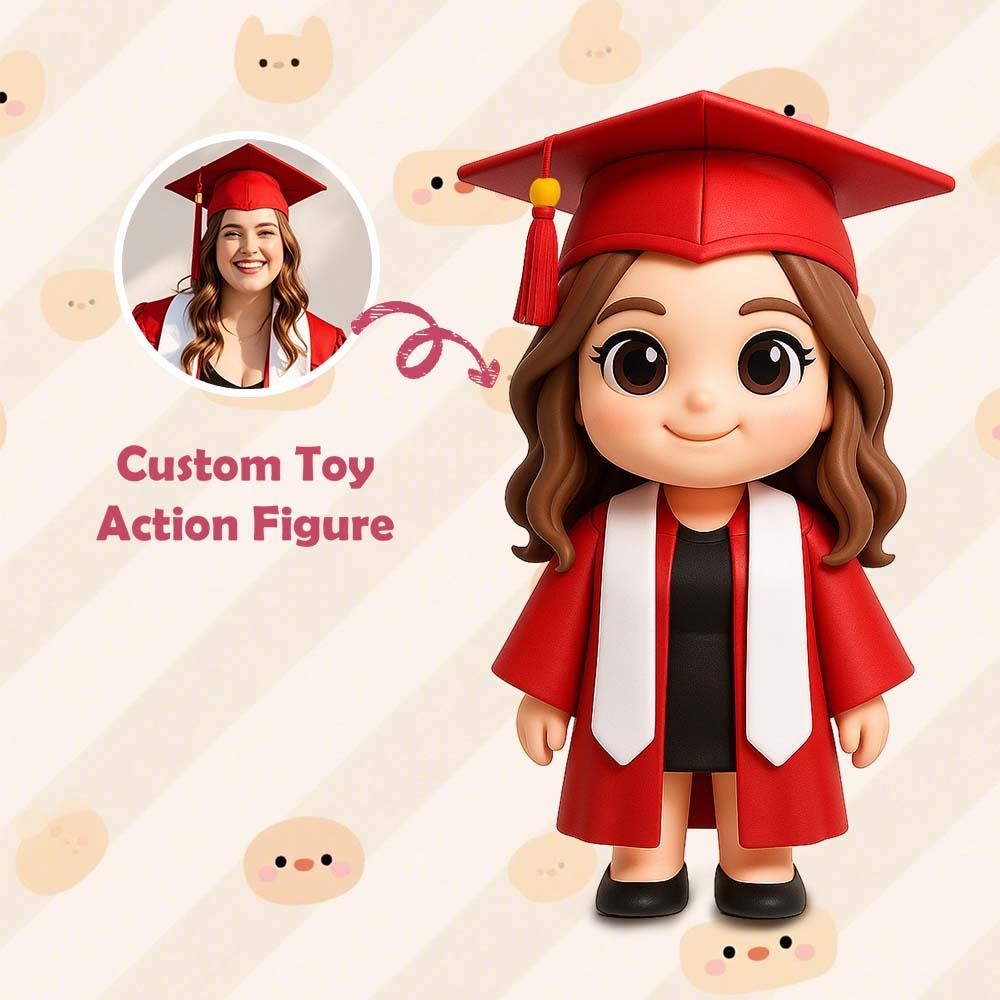 Custom Graduation Gift 3D Action Figure From Your Photo Personalized Toy Figure to Her Custom Action Figure