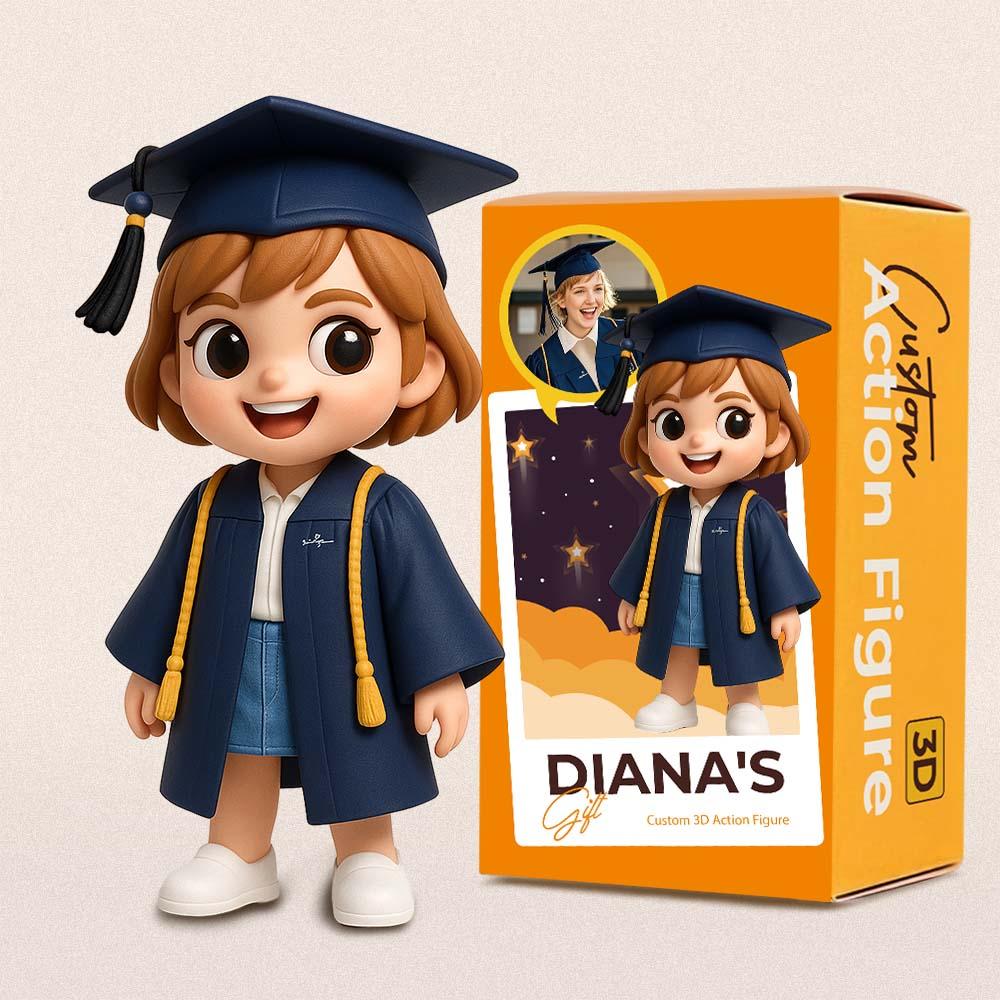 Personalized Graduation Gift Toy Figure to Her Custom Action Figure Custom 3D Action Figure From Your Photo Gift for Friend