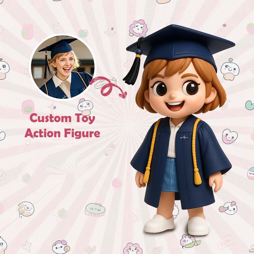 Personalized Graduation Gift Toy Figure to Her Custom Action Figure Custom 3D Action Figure From Your Photo Gift for Friend