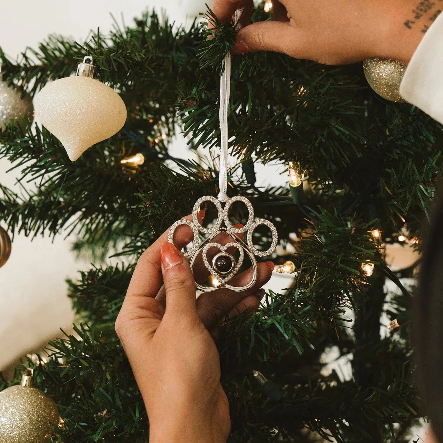Personalized Projection Ornament Custom Photo Snowflake Christmas Gifts Multiple Styles