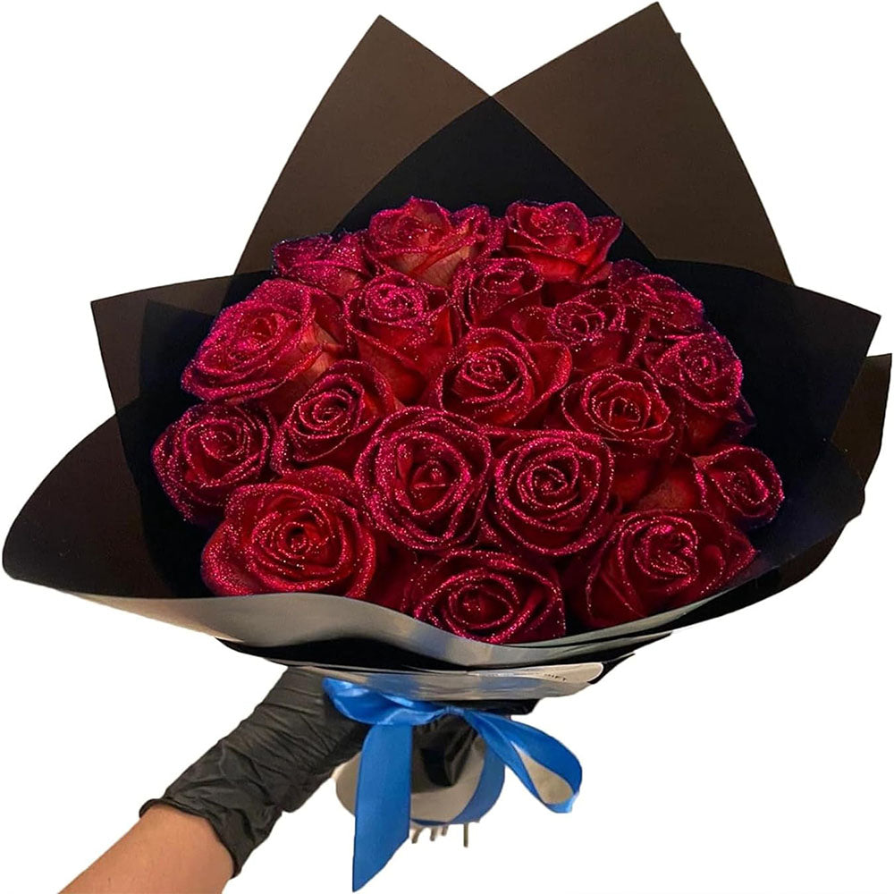 Glitter Rose Bouquet Best Anniversary Gift for Her