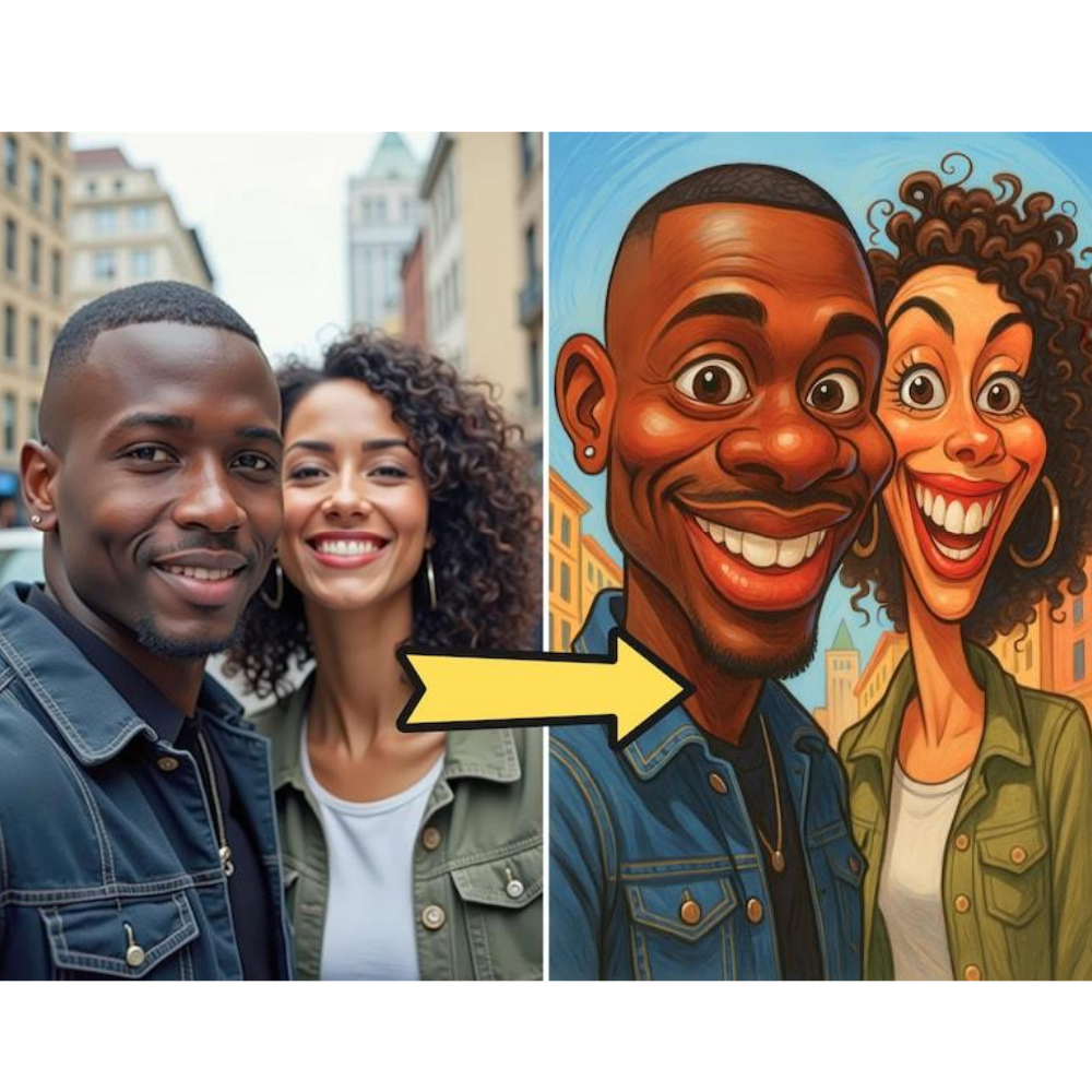 Custom Funny Caricature Portrait Frame Transform Your Photo into Hilarious Art Gift Best Gift for Husband Wife Family