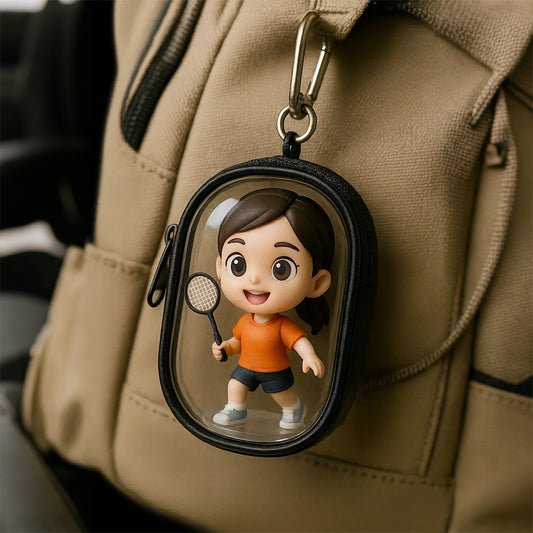 Custom 3D Mini Figure Keychain Personalized Backpack Charm from Photo