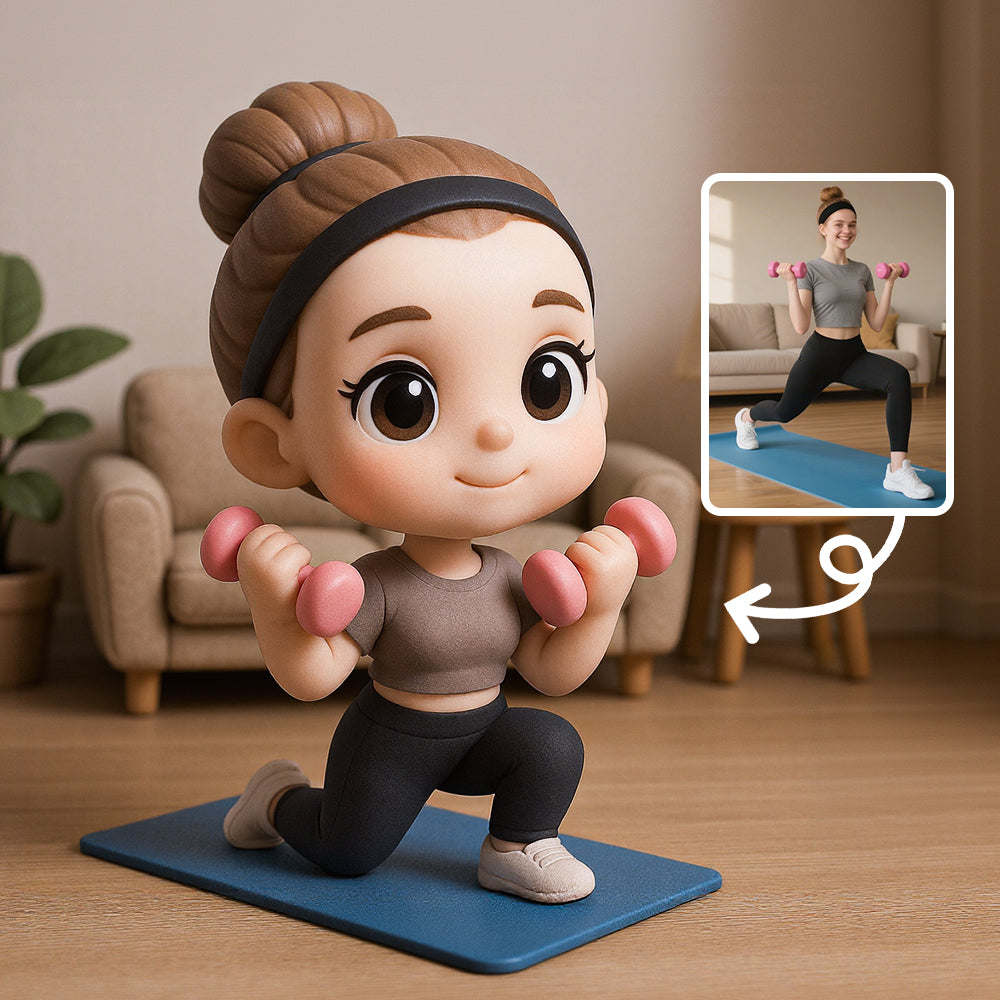 Lovely Yoga Girl 3D Toy Figure Perfect for Shelf or Desk Display