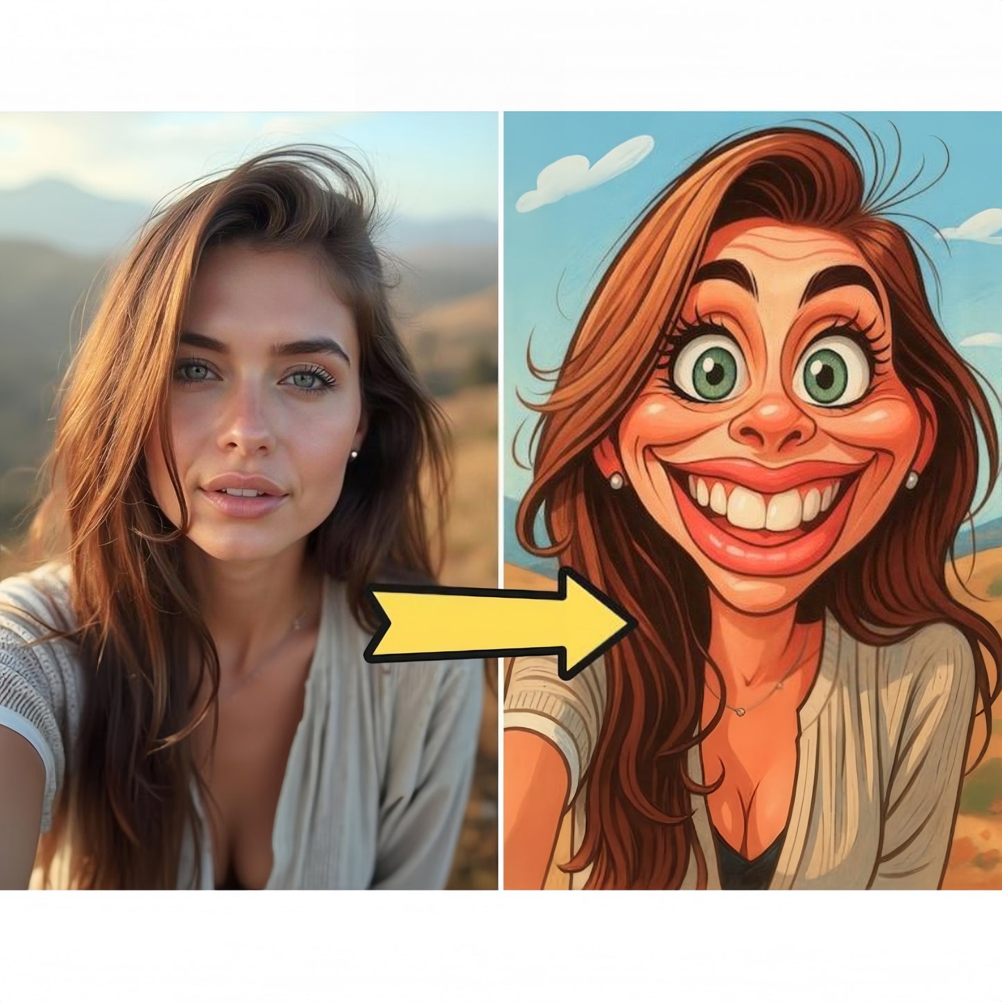 Custom Funny Caricature Portrait Frame Transform Your Photo into Hilarious Art Gift Best Gift for Husband Wife Family