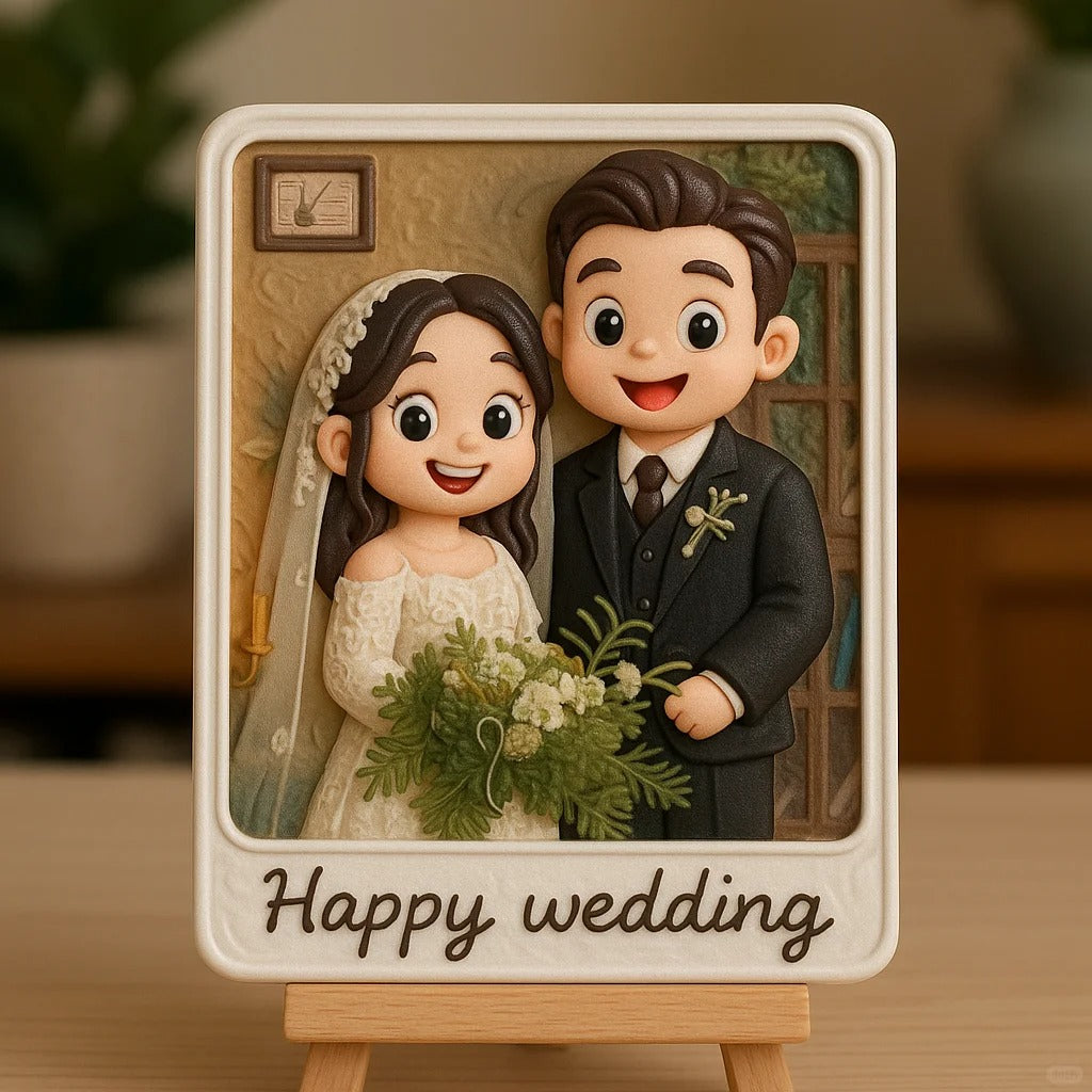 Personalized 3D Printed Wedding Couple Figure from Photo Romantic Gift for Him and Her