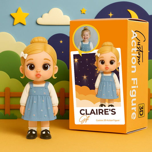 Custom Cute Pouting Style Toy Figure 3D Mini Figures Personalized Photo Blind Box Unique Gift for Child, Daughter