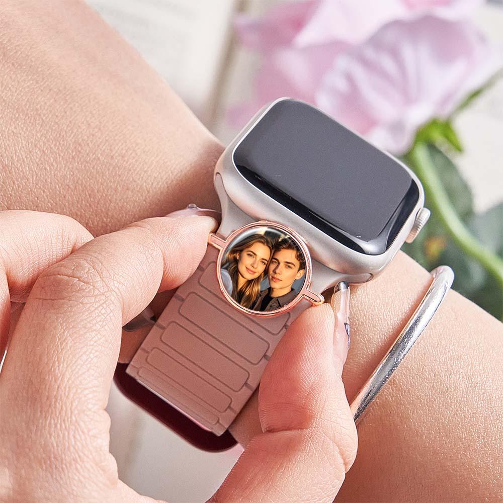 Personalized Photo Engraved Watch Charm – Custom Strap Accessory for Smartwatches Thoughtful Family Gift