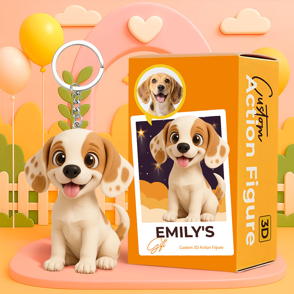Creative Custom Keychain with Your Cartoon Character Personalized 3D Figure for Couples Friends Kids