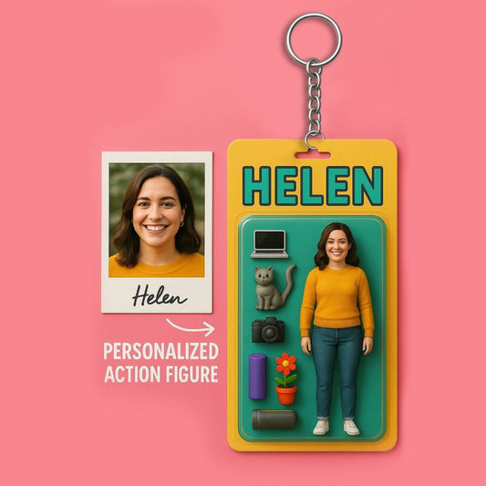 Custom Action Figure Pack Packaging Toy Box Style Art Gift Personalized Acrylic Keychain