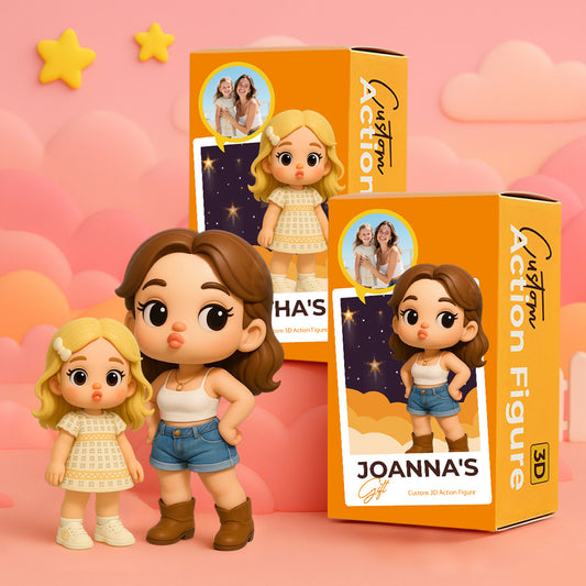 Custom Cute Pouting Style Toy Figure 3D Mini Figures Personalized Photo Blind Box Unique Gift for Mum, Wife, Girlfriend, Daughter and Friends