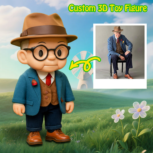 Custom 3D Action Figure From Your Photo Personalized Toy Figure to Grandfather Custom Action Figure Gifts For Father's Day