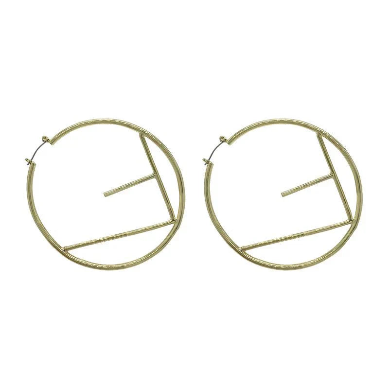 Personality Big Circle Letter Earrings 1024041833