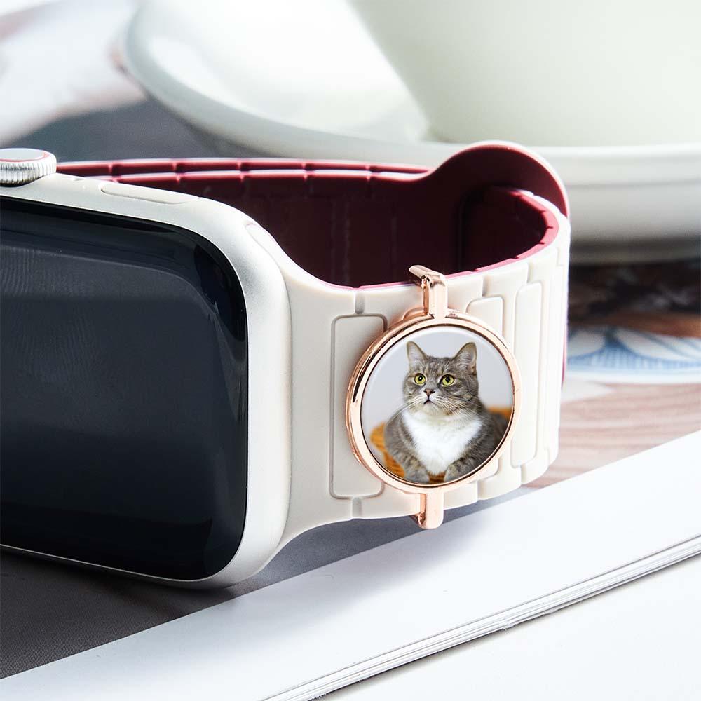 Personalized Photo Engraved Watch Charm – Custom Strap Accessory for Smartwatches Thoughtful Family Gift