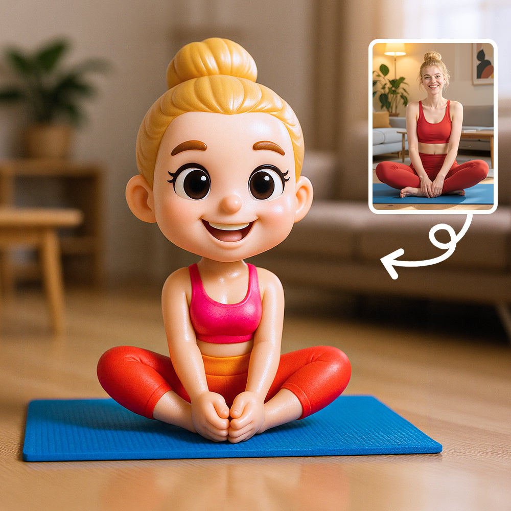 Cartoon Yoga Girl Vinyl Figure Cute Desk Ornament for Yoga Enthusiasts