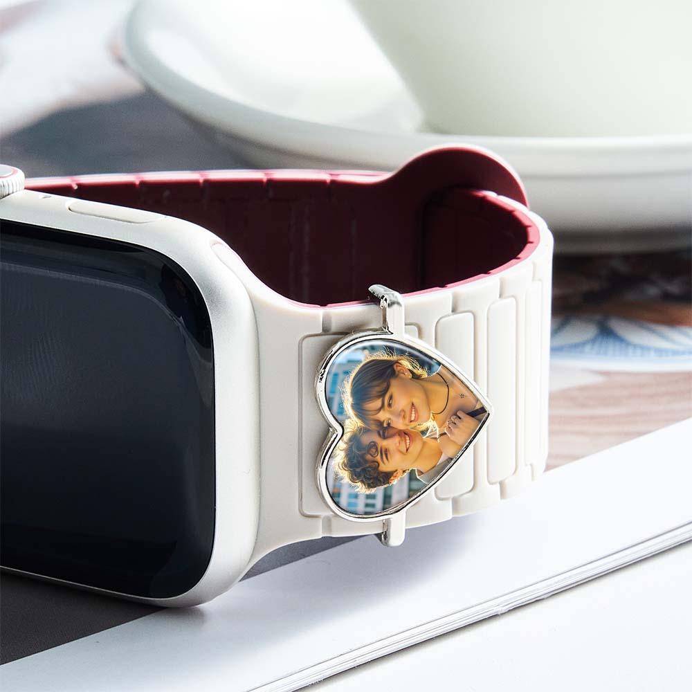 Personalized Photo Engraved Watch Charm – Custom Strap Accessory for Smartwatches Thoughtful Family Gift