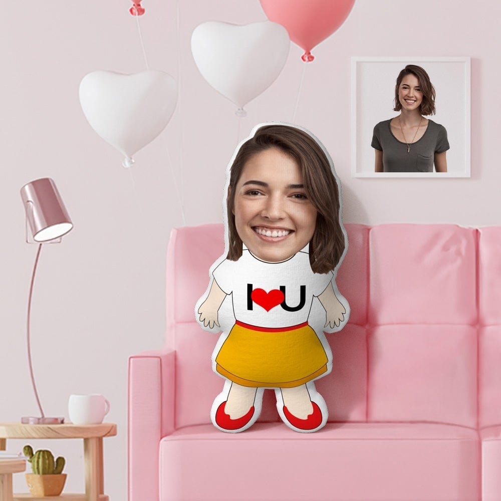 I LOVE U Pillow Face Pillow Valentine's Day Gifts Magician Doll