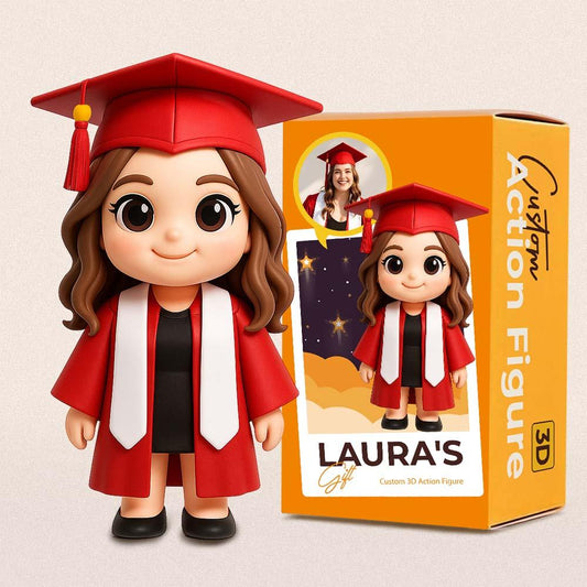 Personalized Graduation Gift Toy Figure to Her Custom Action Figure Custom 3D Action Figure From Your Photo Gift for Friend