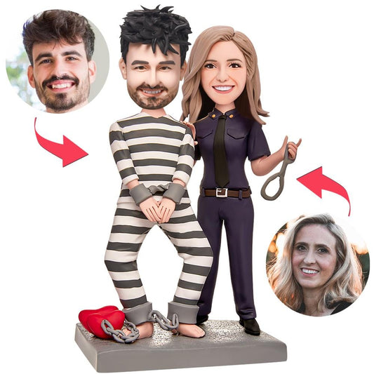 Personalized Couple Bobblehead Police and Prisoner Anniversary  Gifts