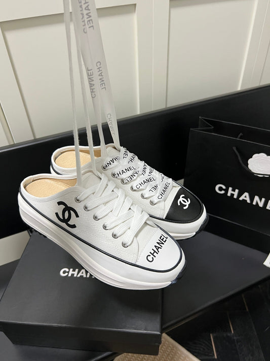 24 New CL Classic Canvas Leather Casual Half Drag Slippers XC0424040705