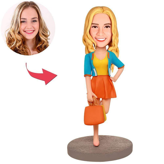 Custom Bobblehead Shopaholic With Text Christmas Gifts For Friends