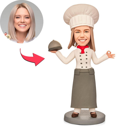 Custom Bobblehead With Engraved Text Gifts for Chef Female Chef Graduation Gifts