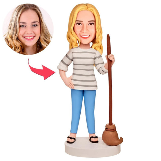 Mothers Day Custom Bobblehead with Engraved Text -  a Housewife