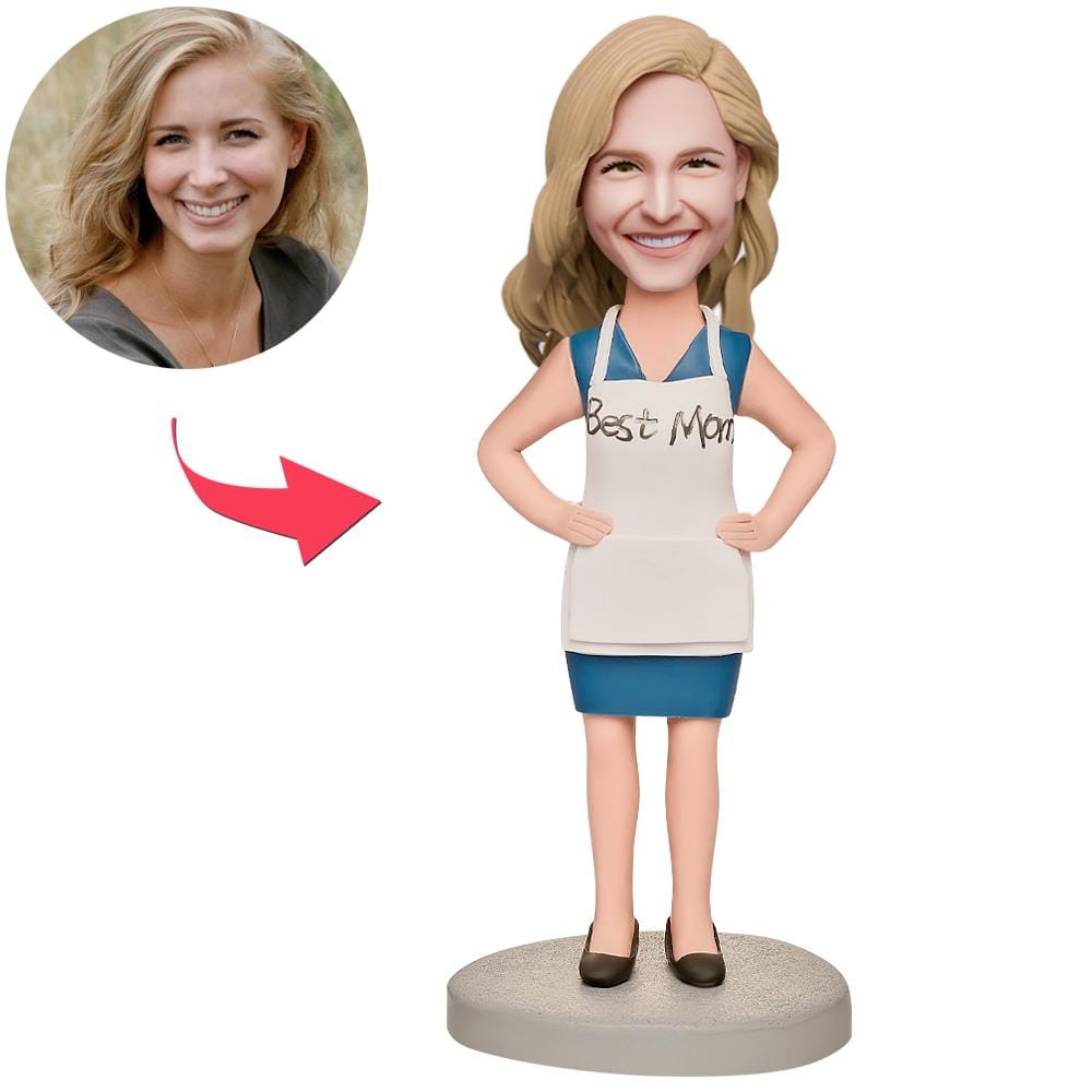 Mother's Day Custom Bobblehead with Engraved Text Mum in Apron Gifts for Mother