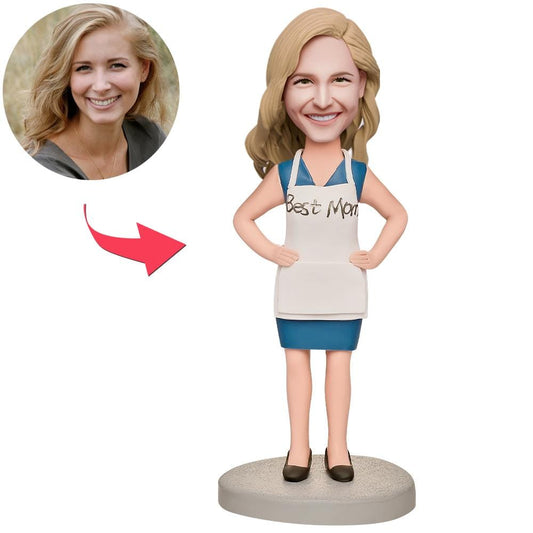 Mother's Day Custom Bobblehead with Engraved Text Mum in Apron Gifts for Mother