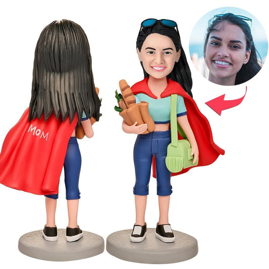 Custom Bobblehead with Engraved Text Mother's Day Gifts - Busy Mum