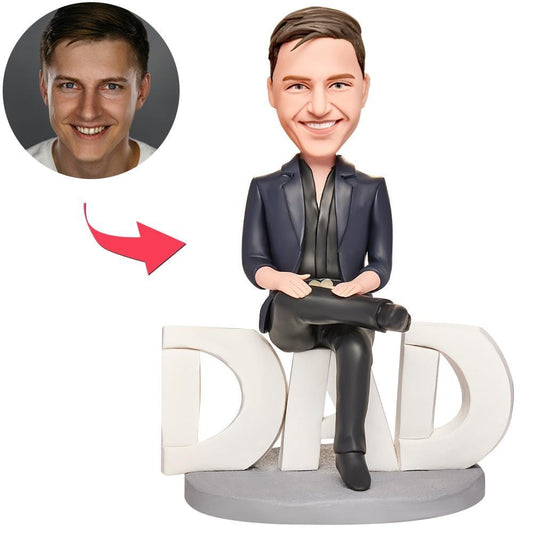 Custom Bobblehead with Engraved Text Father's Day Gifts - Domineering Dad