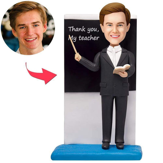 Custom Bobblehead Male Teacher Standing On The Graduation Gifts For Him