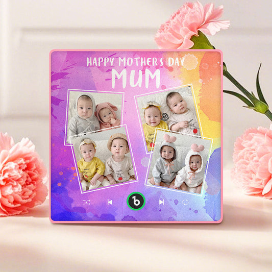 Custom Music Fridge Magnets That Plays Music with 4 Photos Mother's Day Gifts for Mum