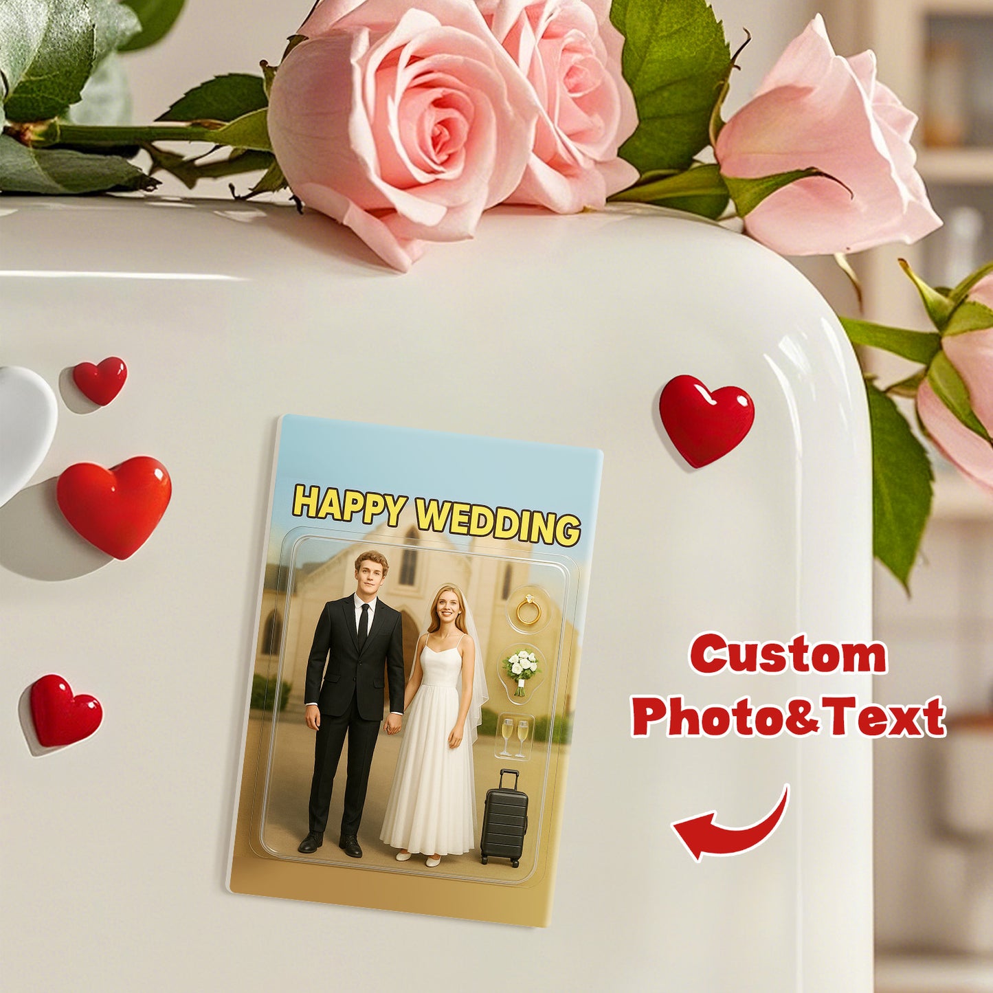 Full Body Custom Action Figure Pack Packaging Toy Box Style Art Gift Personalized Acrylic Fridge Magnets Couple's Gifts Wedding Gifts