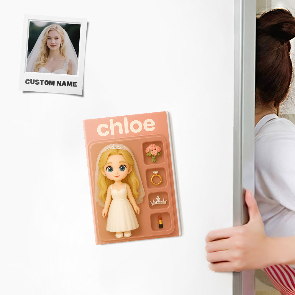 Full Body Custom Action Figure Pack Packaging Toy Box Style Art Gift Personalized Acrylic Fridge Magnets Couple's Gifts Wedding Gifts