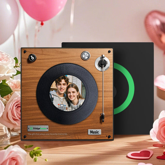 New 5.0 Upgrade Custom Music Fridge Magnet Vintage Record Supports 1-6 Songs Valentine's Day Gifts