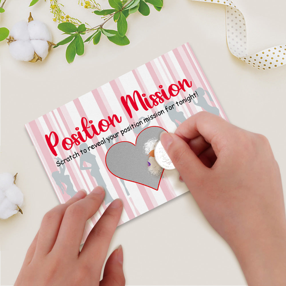 Surprise Naughty Scratch Card Funny Position Mission Couples Games Scratch off Card