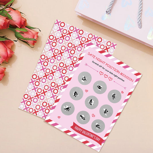 Valentine's Day Date Night Naughty Scratch Card Surprise Funny Position Scratch off Card