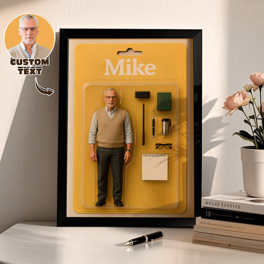 Custom Action Figure Portraits | Personalized Toy Box Art | Custom Photo Frame Decorations Father's Day Gifts