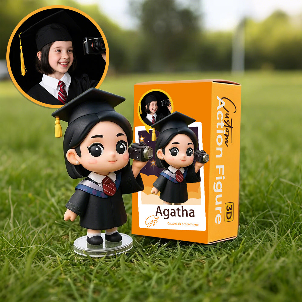 Custom Graduation 3D Figurine Mini Graduation Doll with Cap and Gown  Personalized from Photo